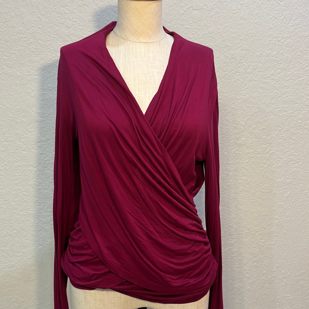 Dark/deep pink long sleeve Rainbow blouse